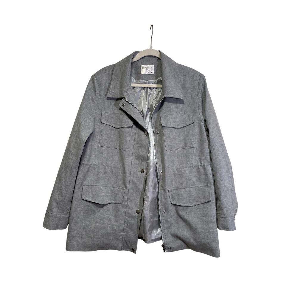 Diva Lady Gray Jacket with Front Pockets Size 46 - Picture 2 of 8